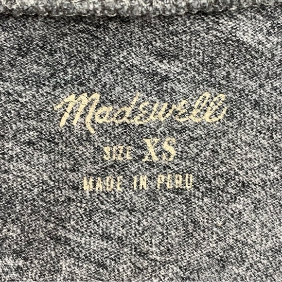 XS Madewell Grey Heather Short Sleeve Cropped T Shirt Extra Small 0 2 Stretch - Picture 8 of 8